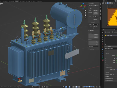 High Voltage Power Electrical Industry Transformer 3D Model