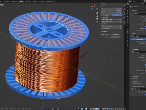 Copper Wire Spool Modelo 3D