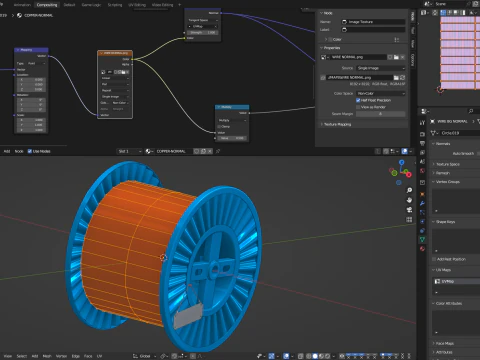Carretel de fio de cobre Modelo 3D