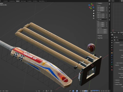 Cricket-Set 3D Modell