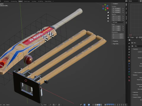 Cricket-Set 3D Modell