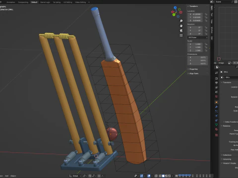 Cricket-Set 3D Modell