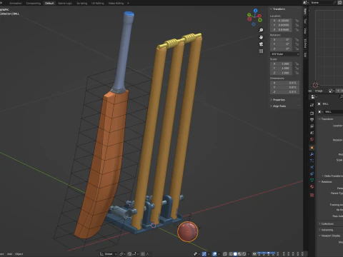 Cricket-Set 3D Modell