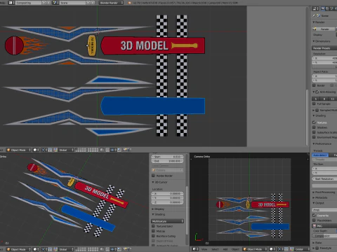 Cricket-Set 3D Modell