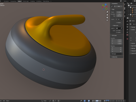 Curling Stone 3D-Modell