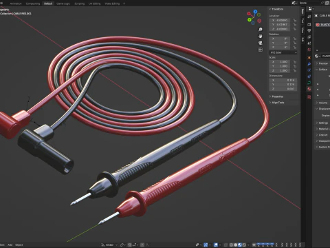 Multimeter Test Leads 3D Model