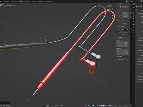 Multimeter Test Leads 3D Model