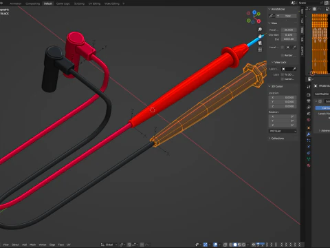 Multimeter Test Leads 3D Model