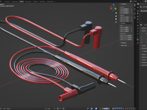 Multimeter Test Leads 3D Model