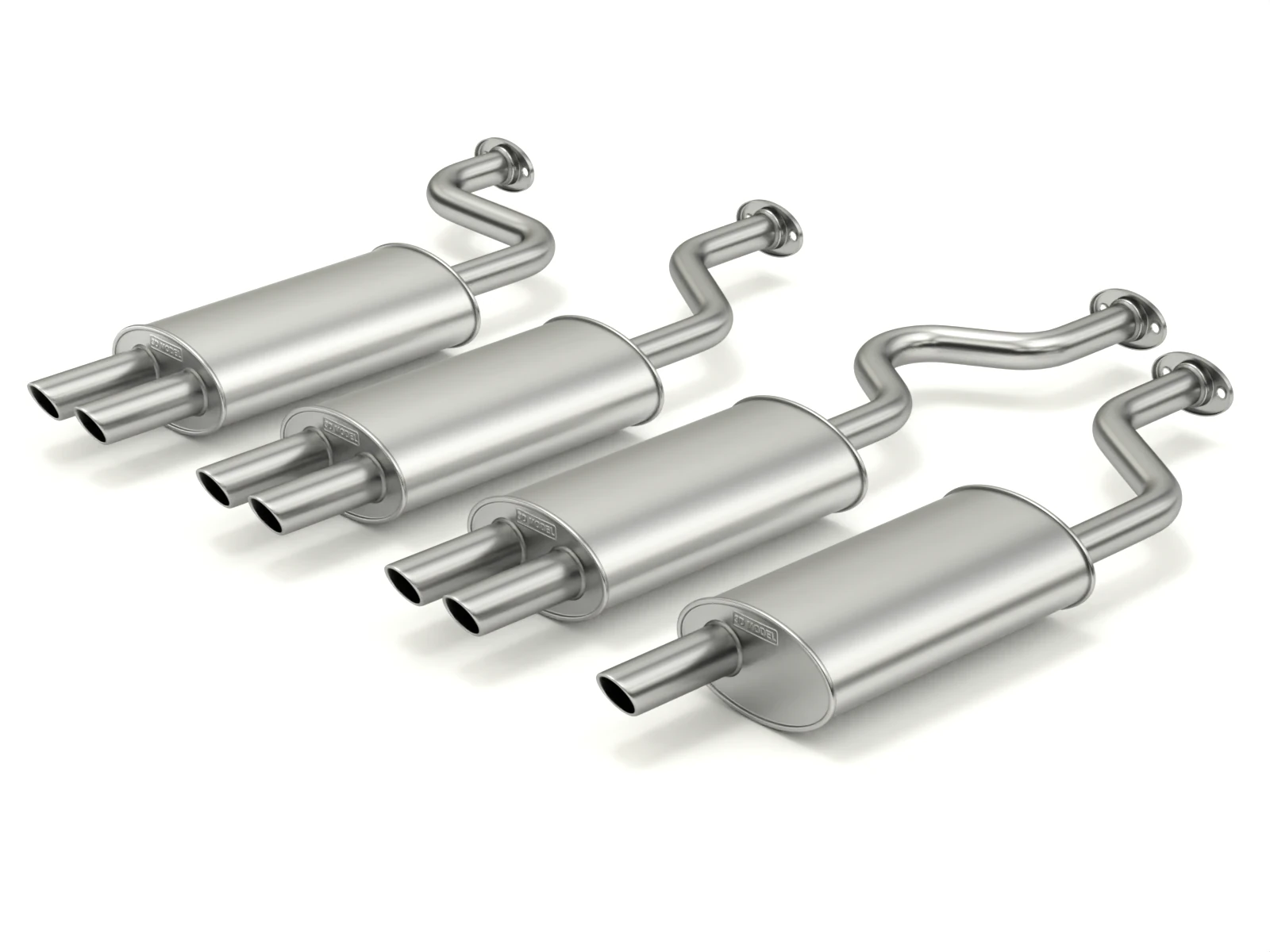 Simple Exhaust Set 3D Model .c4d .max .obj .3ds .fbx .stl .blend 
