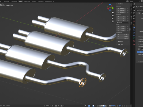 Simple Exhaust Set 3D Модель
