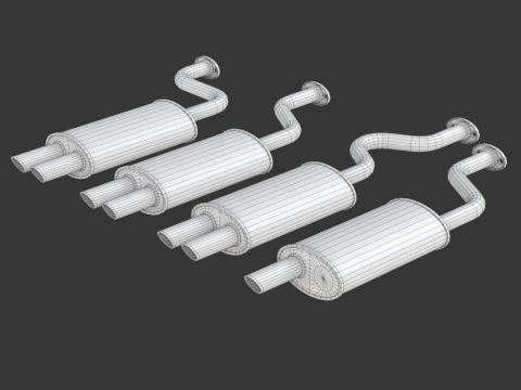 Simple Exhaust Set 3D Модель