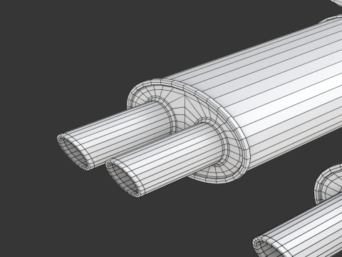 Simple Exhaust Set 3D Модель