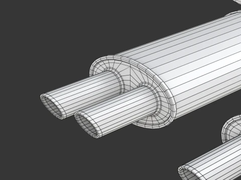 Simple Exhaust Set 3D Model