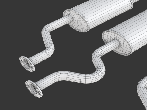 Simple Exhaust Set 3D Модель