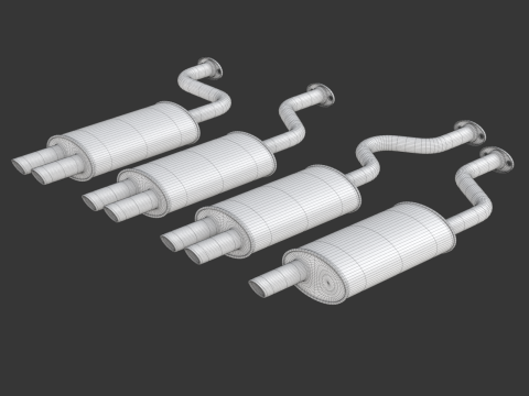 Simple Exhaust Set 3D Модель