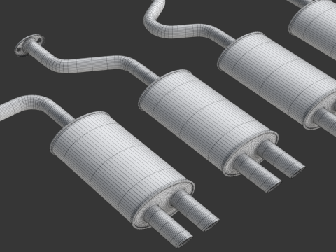 Simple Exhaust Set 3D Модель