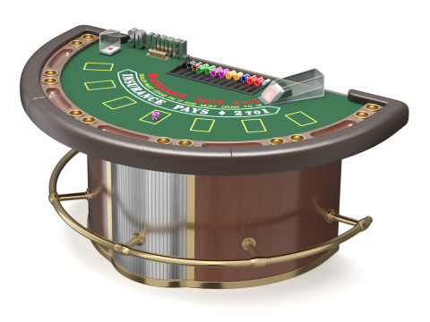 Blackjack Table Set 3D Model
