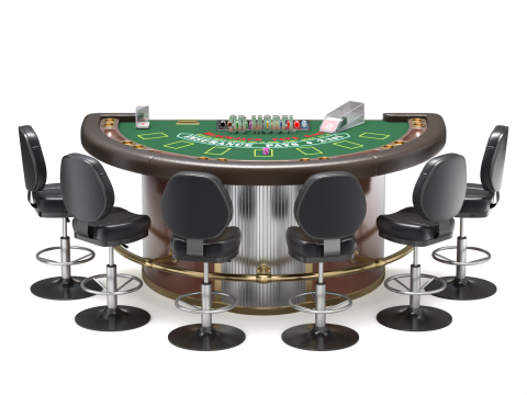 Blackjack Table Set 3D Model