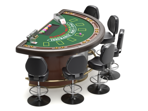 Blackjack Table Set 3D Model
