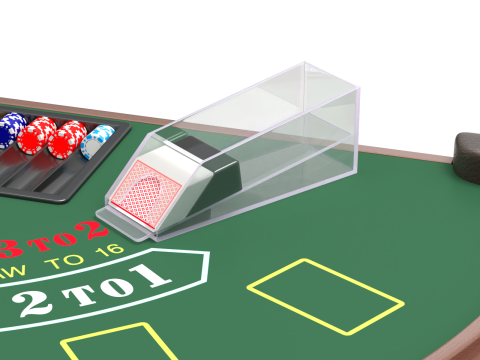 Blackjack Table Set 3D Model