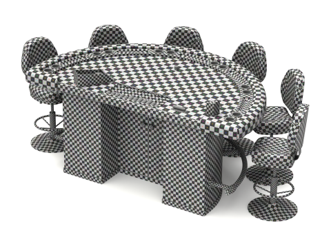 Blackjack Table Set 3D Model