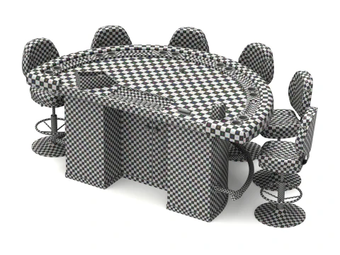 Zestaw stoł&oacute;w do blackjacka Model 3D