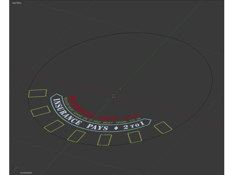 Blackjack Table Set 3D Model