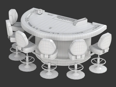 Zestaw stoł&oacute;w do blackjacka Model 3D