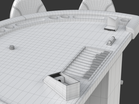 Blackjack Table Set 3D Model