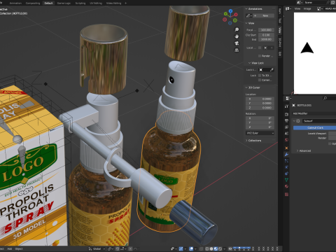 Propolis Spray Bottle 3D Модель