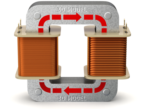 Core Type Transformer for Education 3D Модель