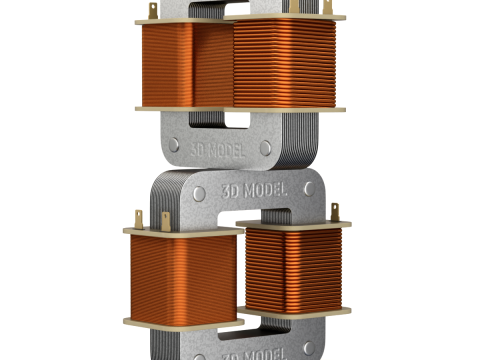 Core Type Transformer for Education 3D Модель