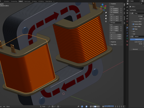 Core Type Transformer for Education 3D Модель