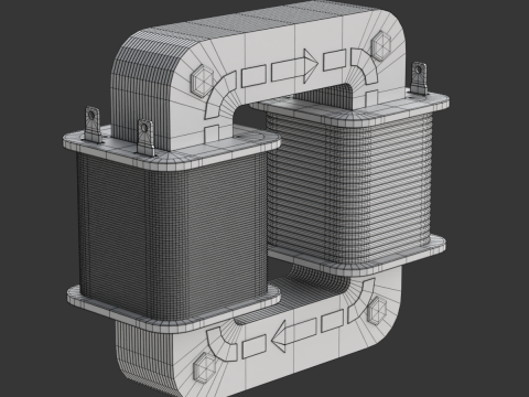 Core Type Transformer for Education 3D Модель