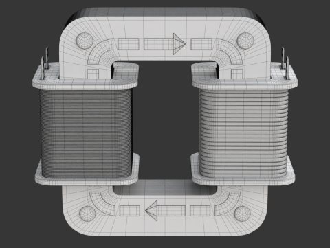 Core Type Transformer for Education 3D Модель