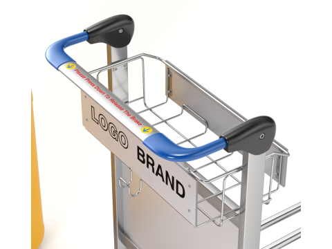 Airport Luggage Trolley with Suitcase 3D Model