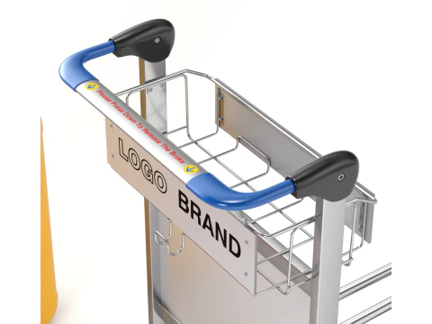 Airport Luggage Trolley with Suitcase 3D Model