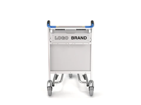 Airport Luggage Trolley with Suitcase 3D Model