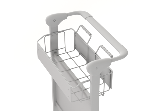 Airport Luggage Trolley with Suitcase 3D Model