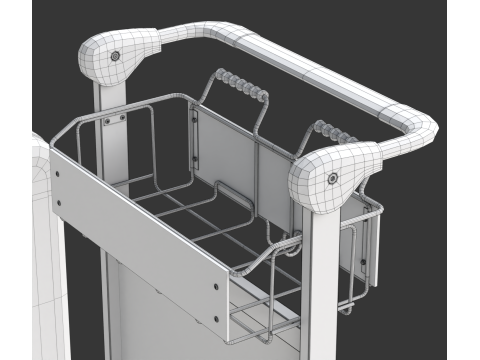Airport Luggage Trolley with Suitcase 3D Model