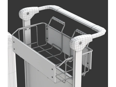 Airport Luggage Trolley with Suitcase 3D Model