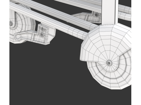 Airport Luggage Trolley with Suitcase 3D Model