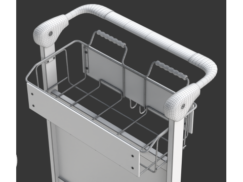Airport Luggage Trolley with Suitcase 3D Model