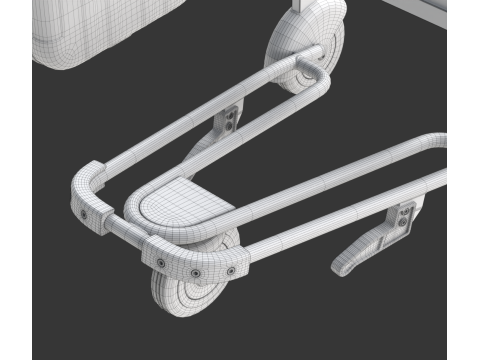 Airport Luggage Trolley with Suitcase 3D Model