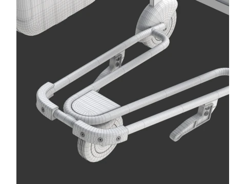 Airport Luggage Trolley with Suitcase 3D Model