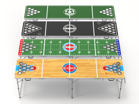 Beer Pong Table and Cups Model 3D