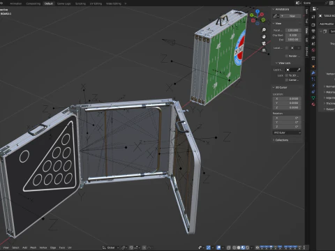 Beer Pong Table and Cups 3D Model