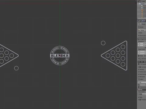 Beer Pong Table and Cups 3D Model