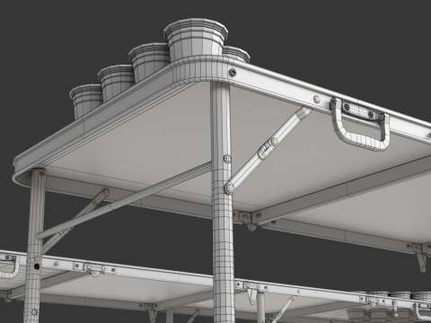 Beer Pong Table and Cups Model 3D